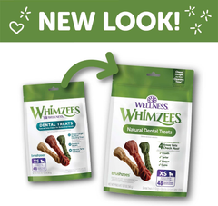 Wellness WHIMZEES Brushzees Dog Dental Treats, Natural Chews, Extra Small Size Stick