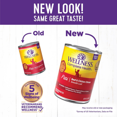 Wellness Complete Health Pate Adult Wet Cat Food, Natural, Protein-Rich, Grain Free (Beef & Chicken)