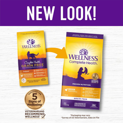 Wellness Complete Health Adult Dry Cat Food for Indoor Cats, Grain Free, Natural, Chicken & Chicken Meal