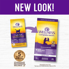 Wellness Complete Health Adult Dry Cat Food for Indoor Cats, Grain Free, Natural, Healthy Weight Chicken & Turkey Meal