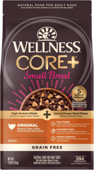 Wellness CORE+ (Formerly RawRev) Natural Grain Free Small Breed Dry Dog Food, Original Turkey & Chicken with Freeze Dried Turkey