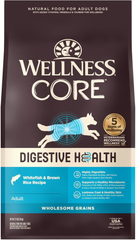 Wellness CORE Digestive Health Dry Dog Food, Wholesome Grains, Natural, Ingredients for Dogs with Sensitive Stomachs, Whitefish & Brown Rice Recipe