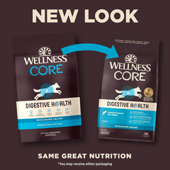 Wellness CORE Digestive Health Dry Dog Food, Wholesome Grains, Natural, Ingredients for Dogs with Sensitive Stomachs, Whitefish & Brown Rice Recipe