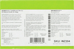 Whimzees Toothbrush Star for Pets, Large