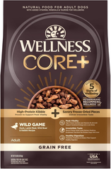Wellness CORE+ (Formerly RawRev) Natural Grain Free Dry Dog Food, Wild Game Duck, Wild Boar & Rabbit with Freeze Dried Lamb