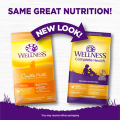 Wellness Complete Health Puppy Dry Dog Food, Wholesome Grains, Natural, Chicken, Oatmeal, & Salmon Recipe