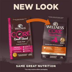 Wellness CORE Grain-Free High-Protein Small Breed Dry Dog Food, Natural Ingredients, Made in USA with Real Meat