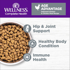 Wellness Complete Health Natural Grain-Free Age Advantage Senior Dry Cat Food, Deboned Chicken and Chicken Meal Recipe