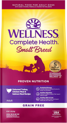 Wellness Complete Health Dry Dog Food, Small Breed, Grain Free, Natural, Turkey, Chicken, & Salmon Recipe