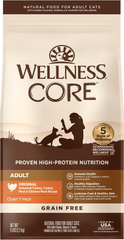 Wellness CORE High Protein Grain-Free Adult Dry Cat Food, Original Formula Turkey, Turkey Meal & Chicken Recipe