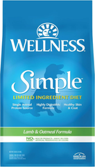Wellness Simple Natural Limited-Ingredient Grain-Free Dry Dog Food, Easy to Digest for Sensitive Stomachs, Supports Skin & Coat (Lamb and Oatmeal)
