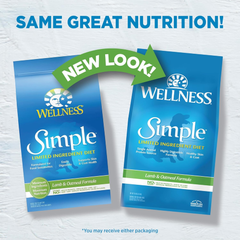 Wellness Simple Natural Limited-Ingredient Grain-Free Dry Dog Food, Easy to Digest for Sensitive Stomachs, Supports Skin & Coat (Lamb and Oatmeal)