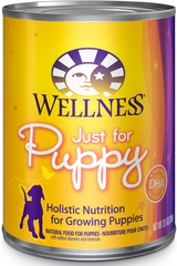 Wellness Natural Pet Food Complete Health Just for Puppy Wet Canned Dog Food, Chicken and Salmon