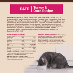 Wellness CORE Pate Adult Wet Cat Food, Natural, Protein-Rich, Grain Free (Turkey & Duck)
