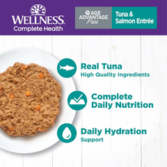 Wellness Complete Health Pate Senior Wet Cat Food, Natural, Protein-Rich, Grain Free