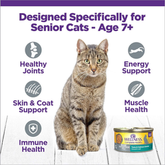 Wellness Complete Health Pate Senior Wet Cat Food, Natural, Protein-Rich, Grain Free