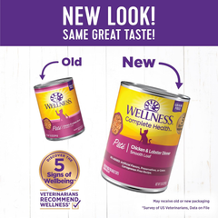 Wellness Complete Health Pate Adult Wet Cat Food, Natural, Protein-Rich, Grain Free (Chicken & Lobster)