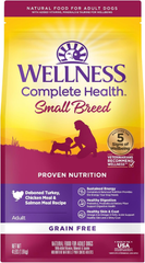 Wellness Complete Health Dry Dog Food, Small Breed, Grain Free, Natural, Turkey, Chicken, & Salmon Recipe