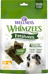 Whimzees Wellness Freshzees Dog Dental Treats, Natural Chews, Medium Size Stick