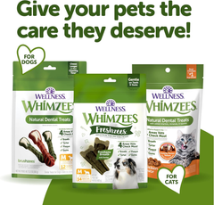 Whimzees Wellness Freshzees Dog Dental Treats, Natural Chews, Medium Size Stick