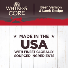 Wellness CORE Natural Wet Grain Free Canned Dog Food, Beef, Venison & Lamb