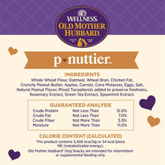 Wellness Old Mother Hubbard P-Nuttier Dog Biscuits, Natural, Training Treats, Peanut Butter Flavor, Small Size