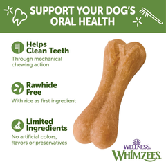 Wellness WHIMZEES Ricebone Dog Dental Treats, Natural Chews, Large Size