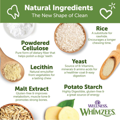 Wellness WHIMZEES Ricebone Dog Dental Treats, Natural Chews, Large Size