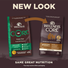 Wellness CORE Grain-Free High-Protein Dry Dog Food, Natural Ingredients, Made in USA with Real Meat, All Breeds, For Adult Dogs (Wild Game Duck, Lamb Meal, Boar & Rabbit)