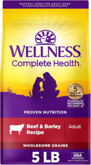 Wellness Complete Health Dry Dog Food, Wholesome Grains, Natural, Beef & Barley Recipe