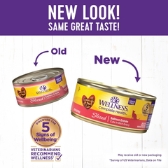 Wellness Complete Health Sliced Adult Wet Cat Food, Natural, Protein-Rich, Grain Free (Salmon Entrée)
