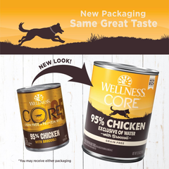 Wellness CORE 95% Natural Wet Grain Free Canned Dog Food, Chicken & Broccoli