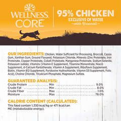 Wellness CORE 95% Natural Wet Grain Free Canned Dog Food, Chicken & Broccoli