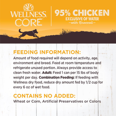 Wellness CORE 95% Natural Wet Grain Free Canned Dog Food, Chicken & Broccoli