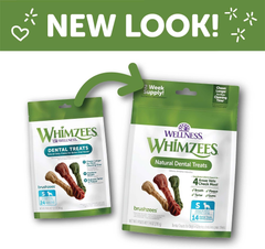 Whimzees Wellness Daily Brushzees Dog Dental Treats, Natural Chews, Small Size Stick