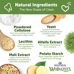 Whimzees Wellness Daily Brushzees Dog Dental Treats, Natural Chews, Small Size Stick