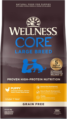 Wellness Natural Pet Food Wellness CORE Grain-Free High-Protein Large Breed Dry Dog Food, Natural Ingredients, Made in USA with Real Chicken (Puppy)
