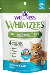 Whimzees Wellness Cat Dental Treats, Natural Chews, Chicken and Tuna Flavor