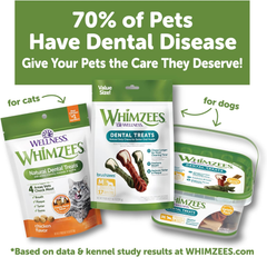 Whimzees Wellness Cat Dental Treats, Natural Chews, Chicken and Tuna Flavor