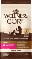 Wellness CORE Natural Grain-Free High Protein Adult Dry Cat Food Recipe, Turkey, Turkey Meal and Duck Formula