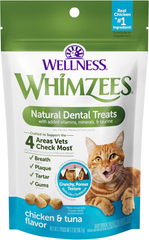 Whimzees Wellness Cat Dental Treats, Natural Chews, Chicken and Tuna Flavor