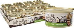Wellness CORE+ Digestive Health Pate Adult Wet Cat Food, Natural, Protein-Rich, Grain Free (Turkey)