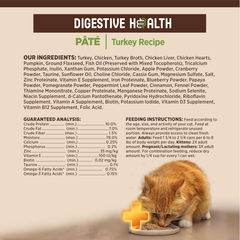 Wellness CORE+ Digestive Health Pate Adult Wet Cat Food, Natural, Protein-Rich, Grain Free (Turkey)
