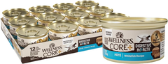Wellness CORE+ Digestive Health Pate Adult Wet Cat Food, Natural, Protein-Rich, Grain Free (Whitefish)