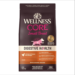 Wellness CORE Digestive Health Dry Dog Food with Wholesome Grains, Highly Digestible, for Dogs with Sensitive Stomachs, Made in USA with Real Protein (Small Breed, Chicken & Brown Rice)