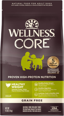 Wellness CORE Grain-Free High-Protein Dry Dog Food, Natural Ingredients, Made in USA with Real Meat, All Breeds, For Adult Dogs