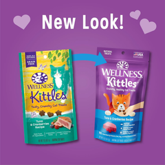 Wellness Kittles Crunchy Natural Grain Free Cat Treats, Tuna & Cranberries Recipe, All Life Stages