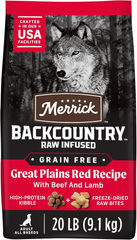 Merrick Backcountry Grain Free Dry Adult Dog Food Kibble With Freeze Dried Raw Pieces, Great Plains Red Recipe