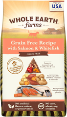 Whole Earth Farms Natural Grain Free Dry Kibble, Wholesome And Healthy Dog Food, Salmon And Whitefish Recipe