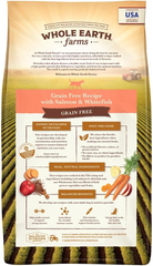 Whole Earth Farms Natural Grain Free Dry Kibble, Wholesome And Healthy Dog Food, Salmon And Whitefish Recipe